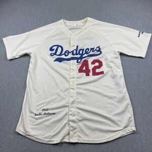 Jackie Robinson Los Angeles Dodgers Jersey Shirt XL Mens Cream Mlb Baseball